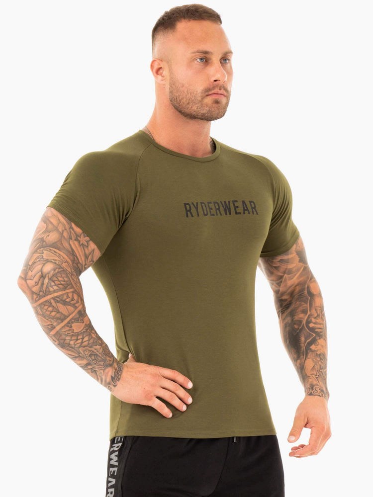 Ryderwear Active T-Shirt Khaki | TWSCIJ648