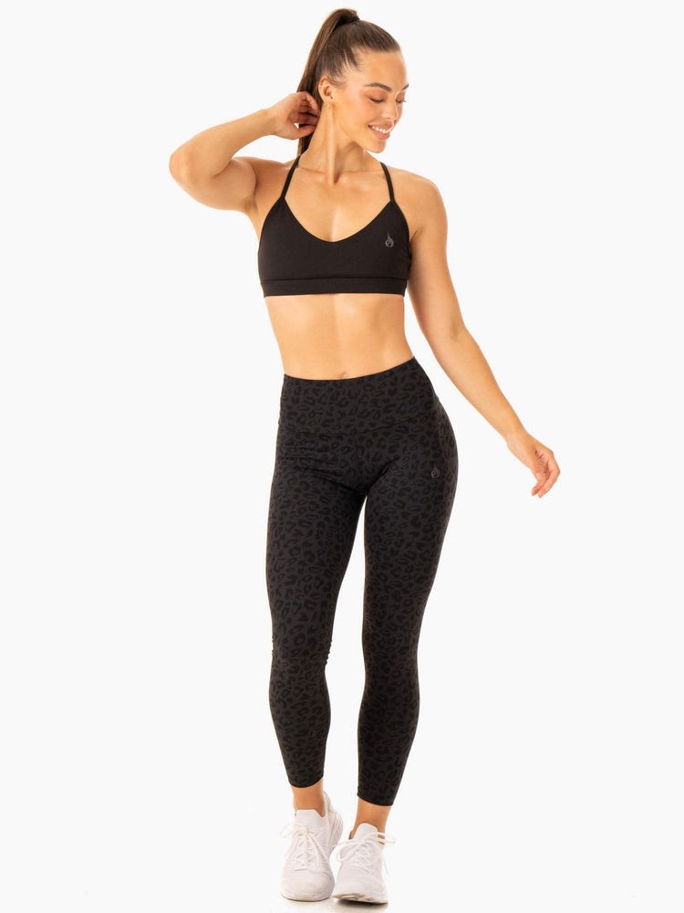 Ryderwear Adapt High Waisted Scrunch Leggings Czarne Panterka | GOWIBT980