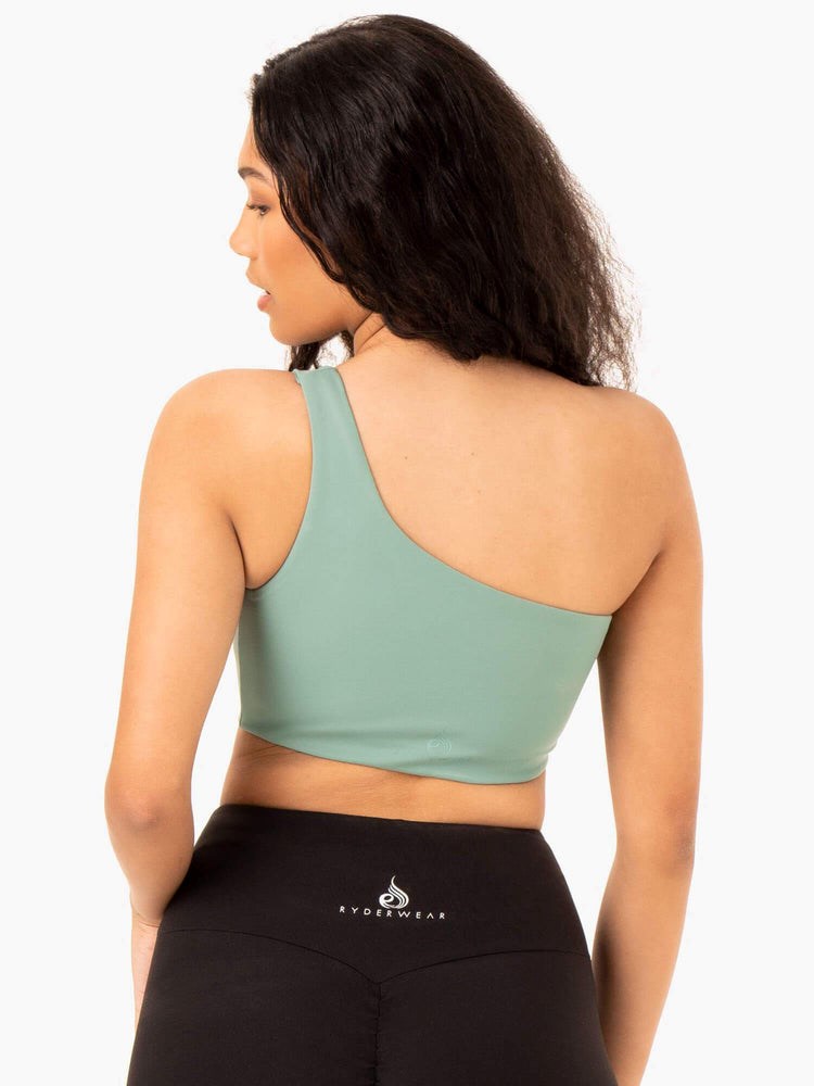 Ryderwear Adapt One Shoulder Sports Bra Sage | HNBWXQ640