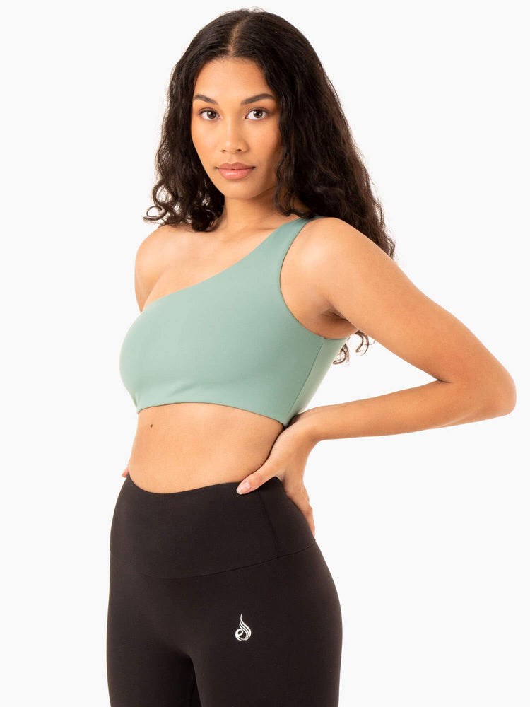 Ryderwear Adapt One Shoulder Sports Bra Sage | HNBWXQ640