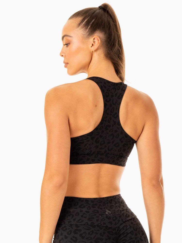 Ryderwear Adapt Twist Sports Bra Czarne Panterka | XELCKJ872