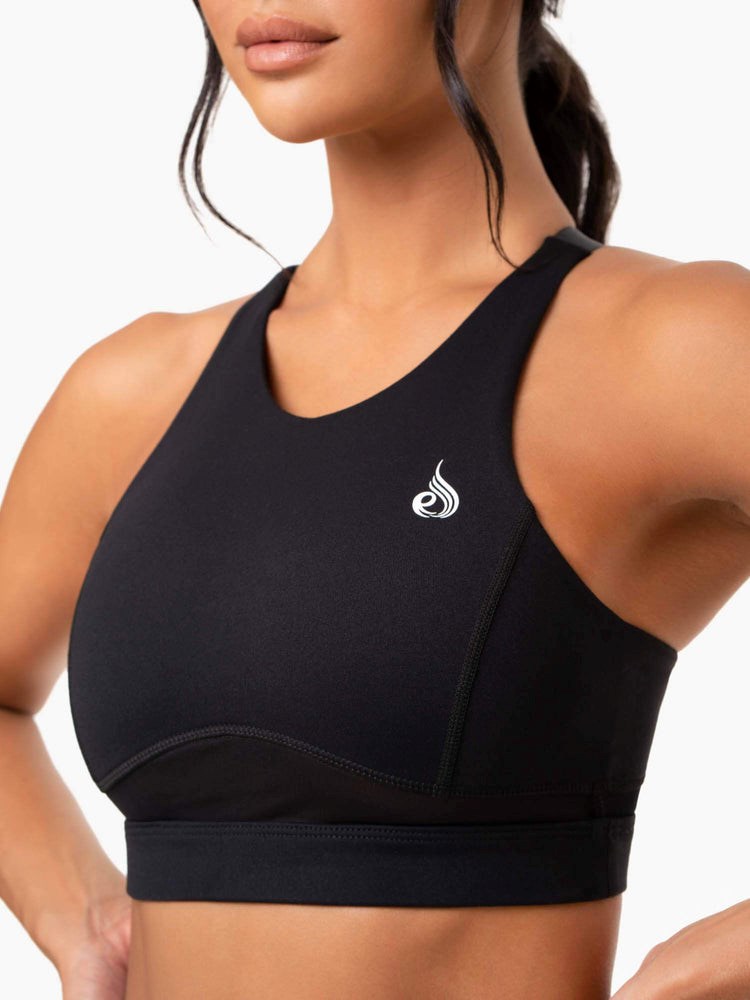 Ryderwear Amazon Mesh Sports Bra Czarne | FNSMZG385