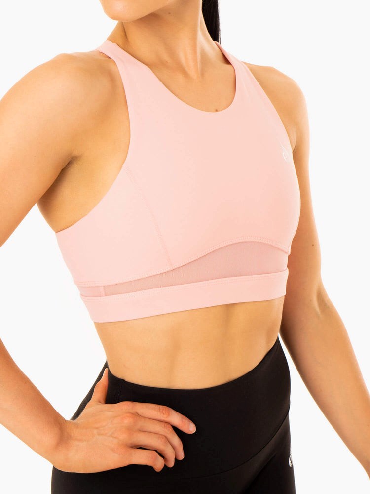 Ryderwear Amazon Mesh Sports Bra Różowe | PYENOR321