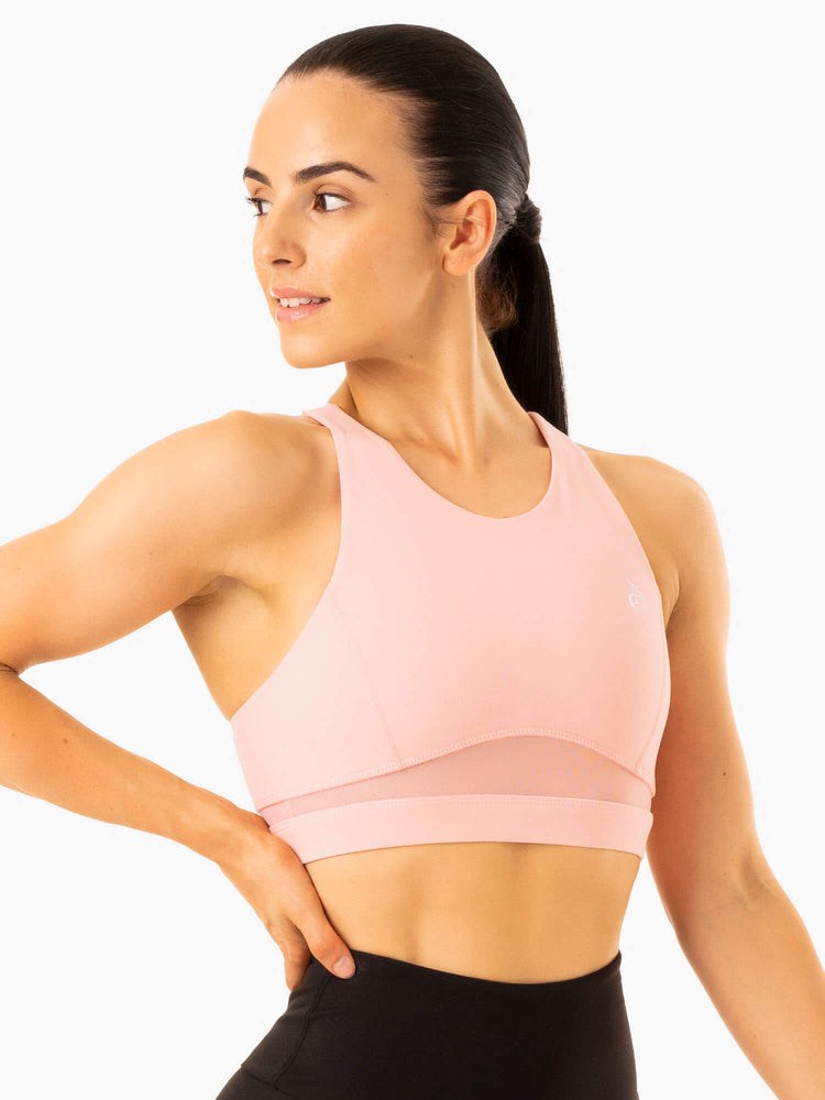 Ryderwear Amazon Mesh Sports Bra Różowe | PYENOR321