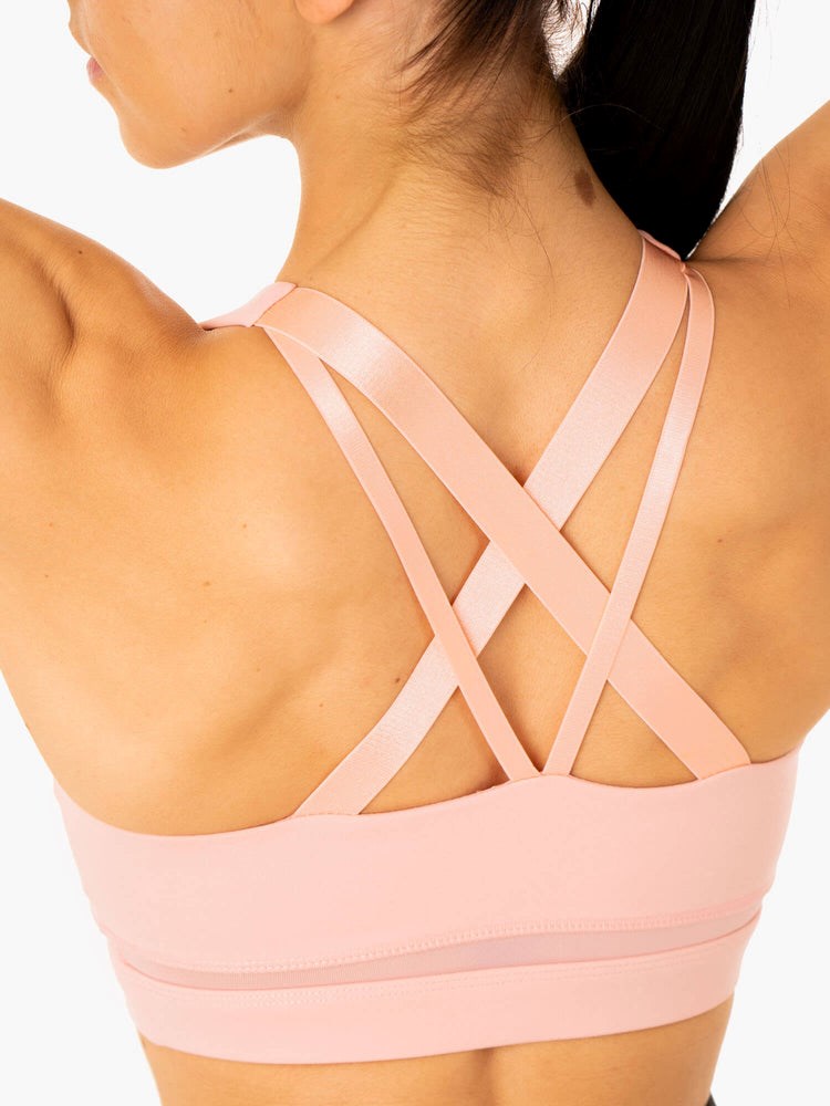 Ryderwear Amazon Mesh Sports Bra Różowe | PYENOR321