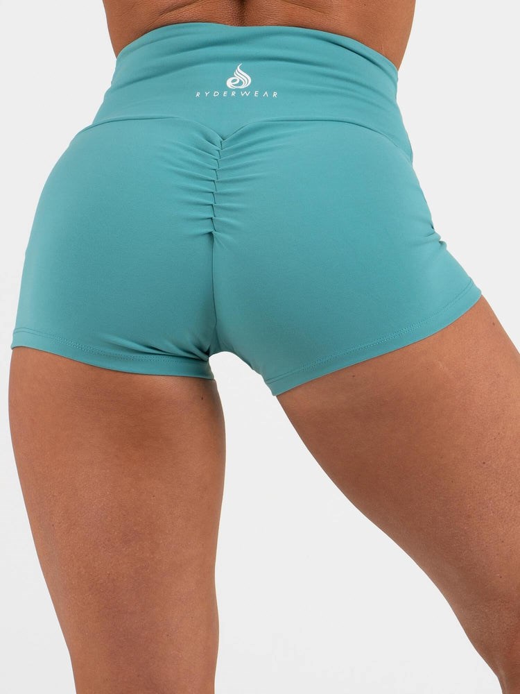 Ryderwear Animal Scrunch Bum Shorts Teal | CHXJTE372