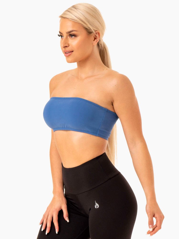 Ryderwear Bandeau Sports Bra Niebieskie | NKMJZX452