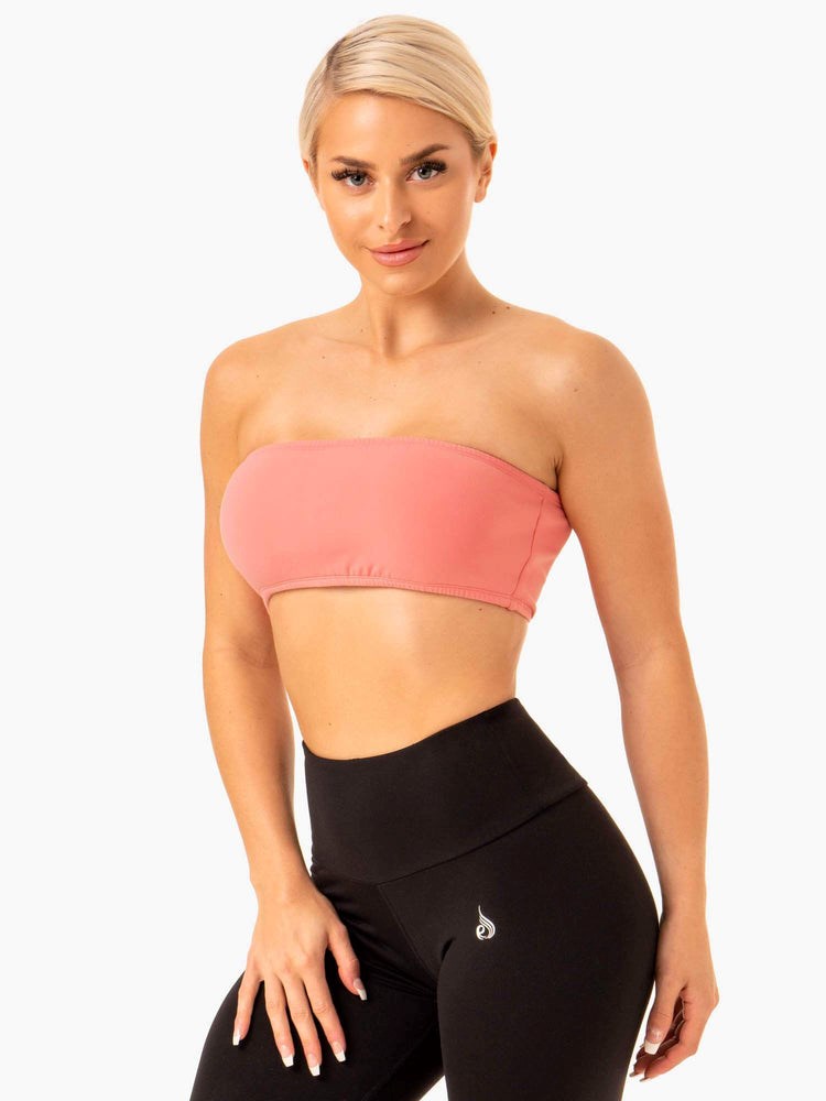 Ryderwear Bandeau Sports Bra Różowe | QLJOYH501