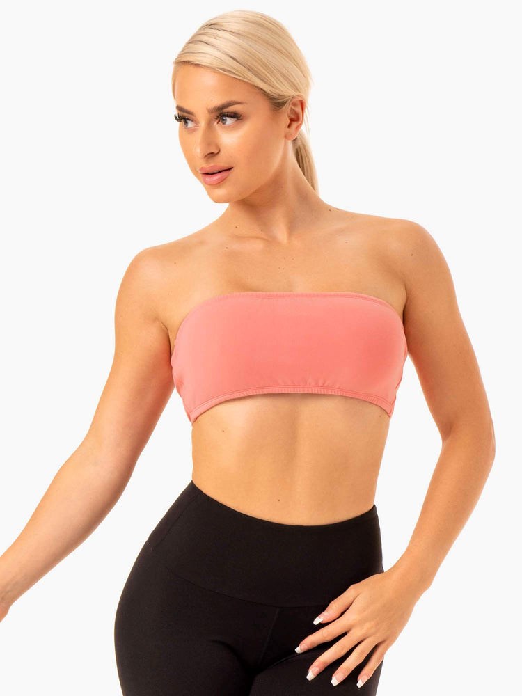 Ryderwear Bandeau Sports Bra Różowe | QLJOYH501