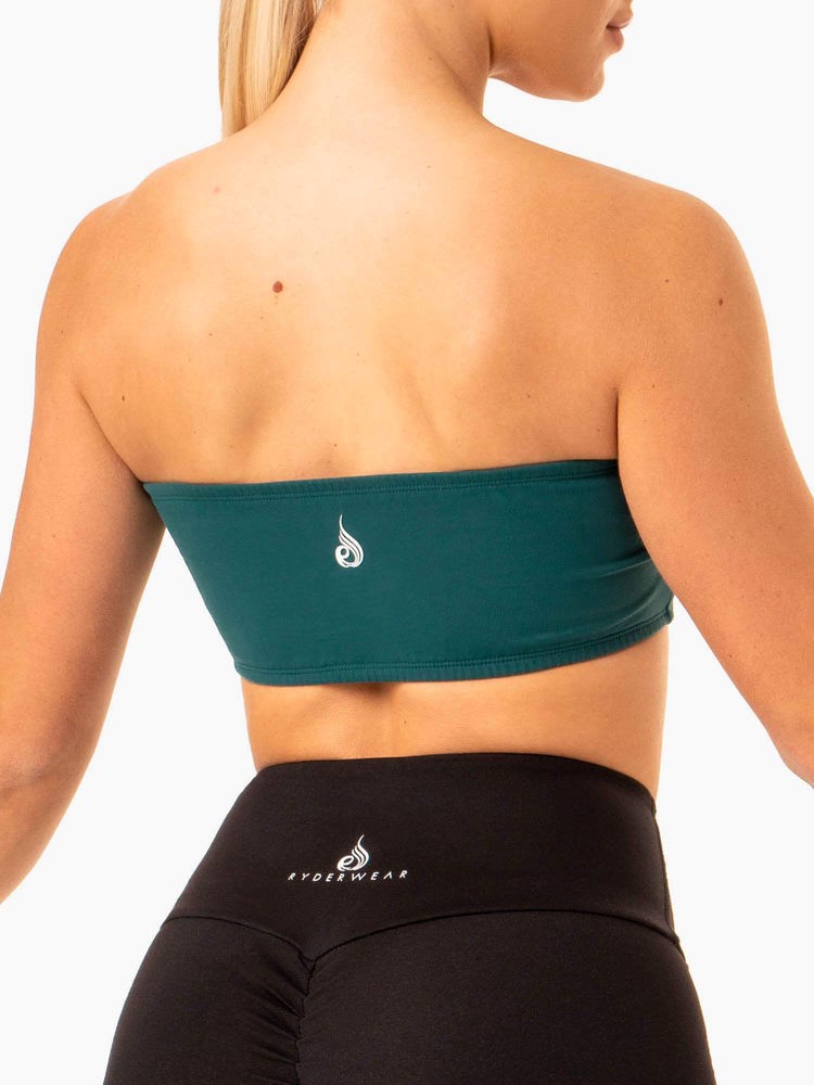 Ryderwear Bandeau Sports Bra Teal | YRHFPD945