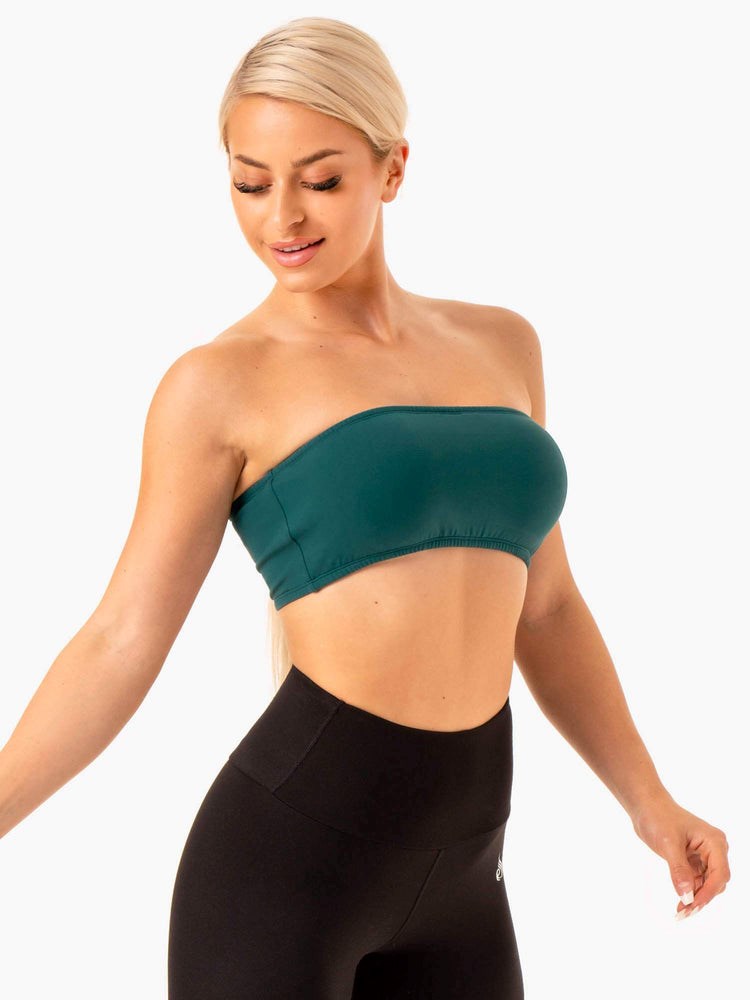 Ryderwear Bandeau Sports Bra Teal | YRHFPD945