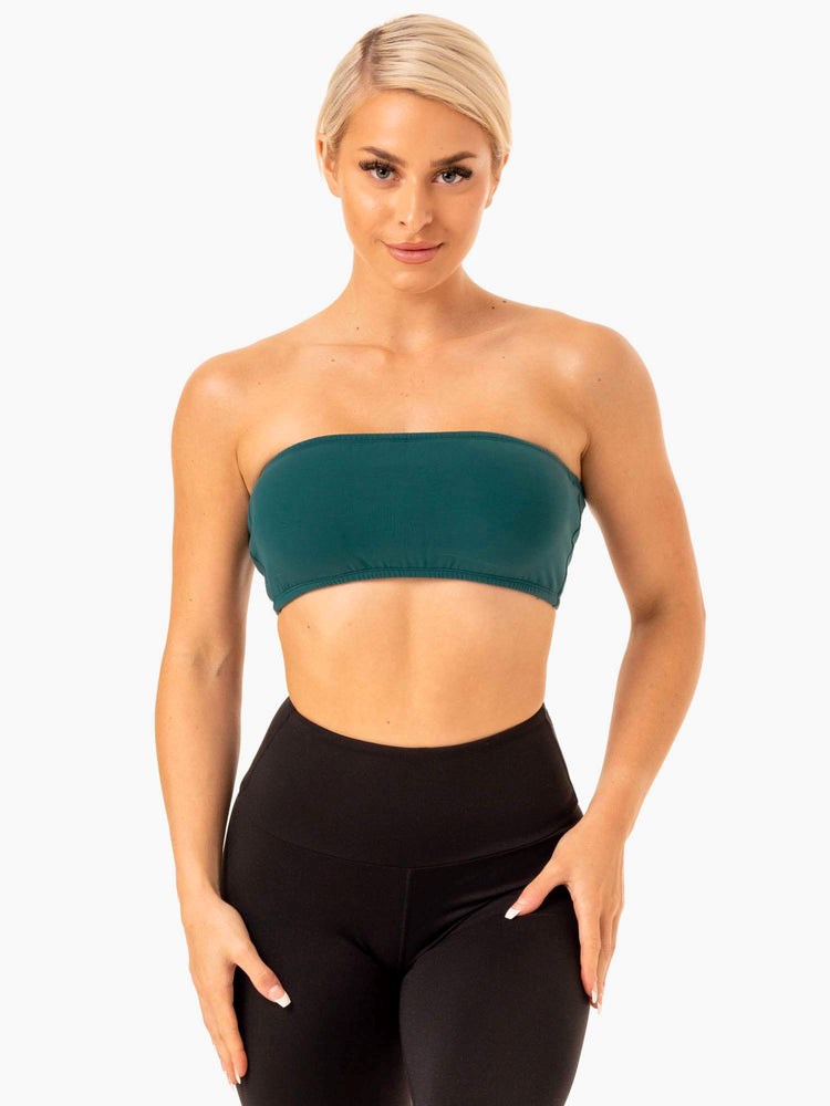 Ryderwear Bandeau Sports Bra Teal | YRHFPD945