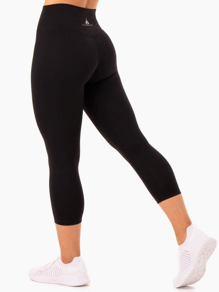 Ryderwear Base 7/8 High Waisted Leggings Czarne | GJYOWU016