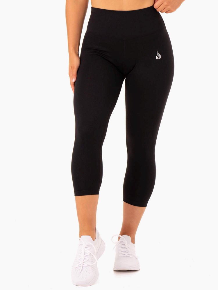 Ryderwear Base 7/8 High Waisted Leggings Czarne | GJYOWU016