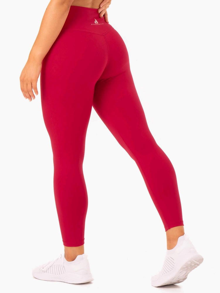 Ryderwear Base Full Length High Waisted Leggings Czerwone | DAKUVE305