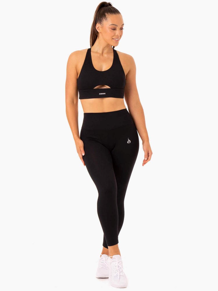 Ryderwear Base Full Length High Waisted Leggings Czarne | UWJSMN671