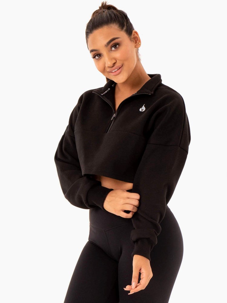 Ryderwear Base Half Zip Jumper Czarne | NOIBTP780