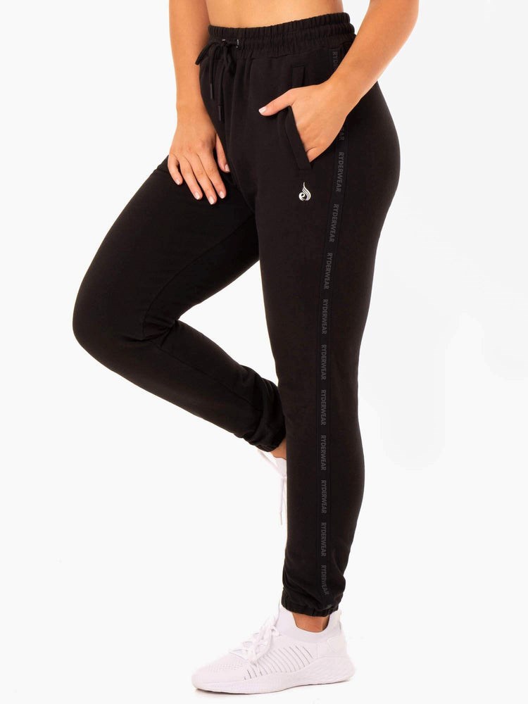 Ryderwear Base High Waisted Track Pants Czarne | KRCTAD279