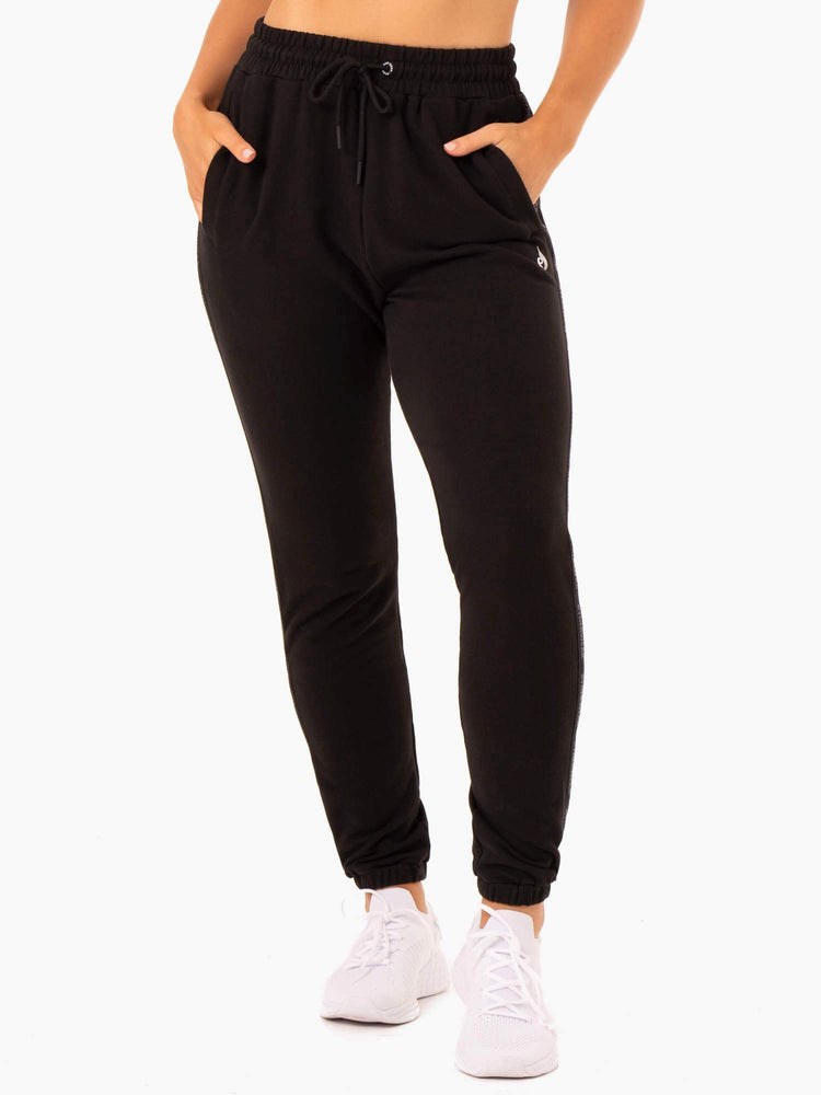 Ryderwear Base High Waisted Track Pants Czarne | KRCTAD279