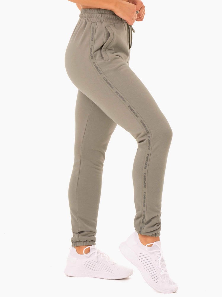 Ryderwear Base High Waisted Track Pants Khaki | LTQOWP158