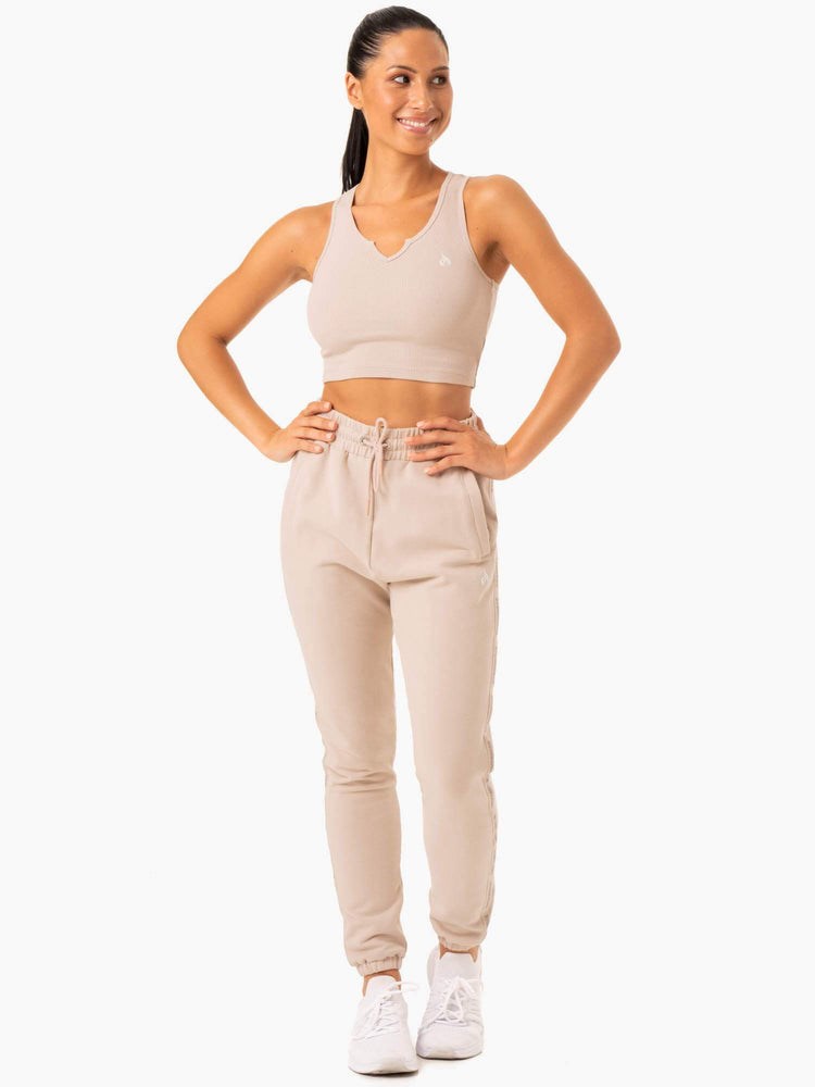 Ryderwear Base High Waisted Track Pants Mushroom | YGTRCB254