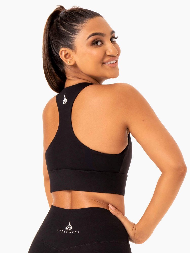 Ryderwear Base Racer Back Sports Bra Czarne | NEFPAQ410