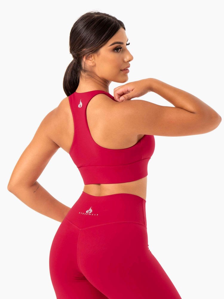 Ryderwear Base Racer Back Sports Bra Czerwone | MOPFNZ529