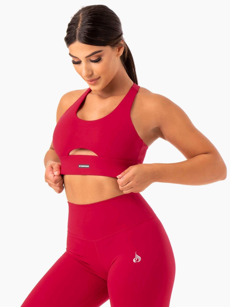 Ryderwear Base Racer Back Sports Bra Czerwone | MOPFNZ529