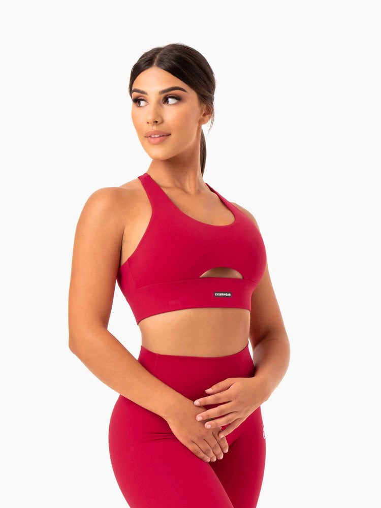 Ryderwear Base Racer Back Sports Bra Czerwone | MOPFNZ529