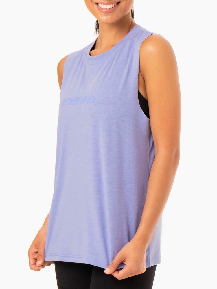 Ryderwear Base Regular Cut Tank Fioletowe | HQKEMT562