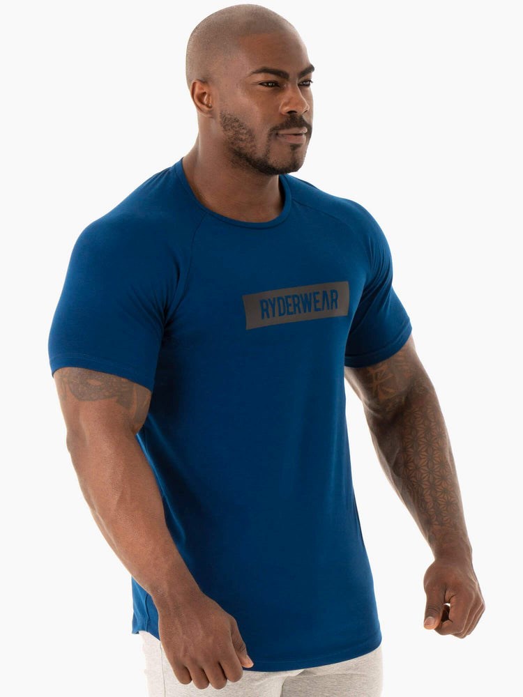 Ryderwear Base T-Shirt Granatowe | YWFEON291