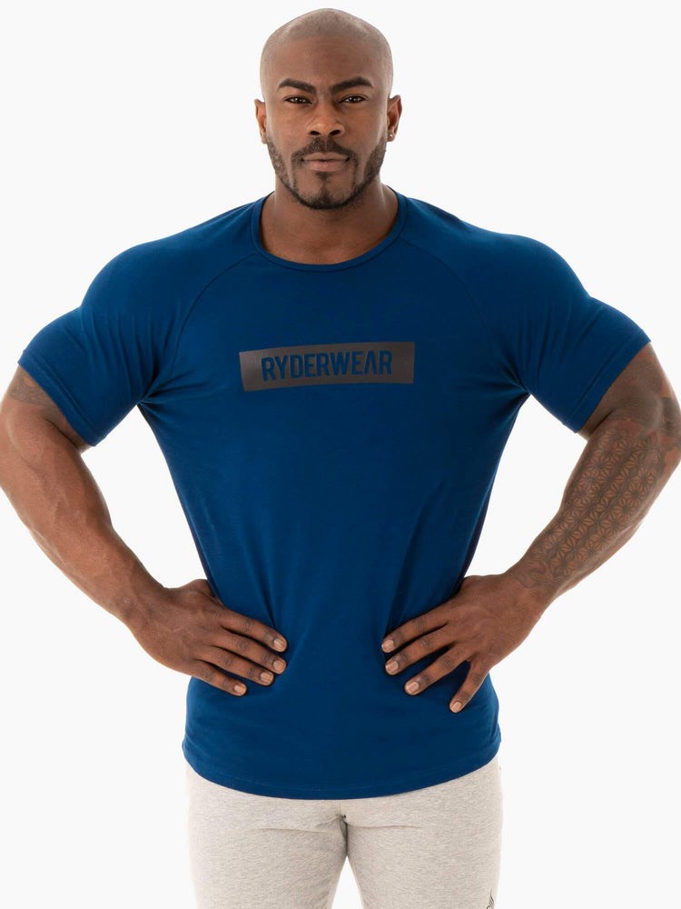 Ryderwear Base T-Shirt Granatowe | YWFEON291