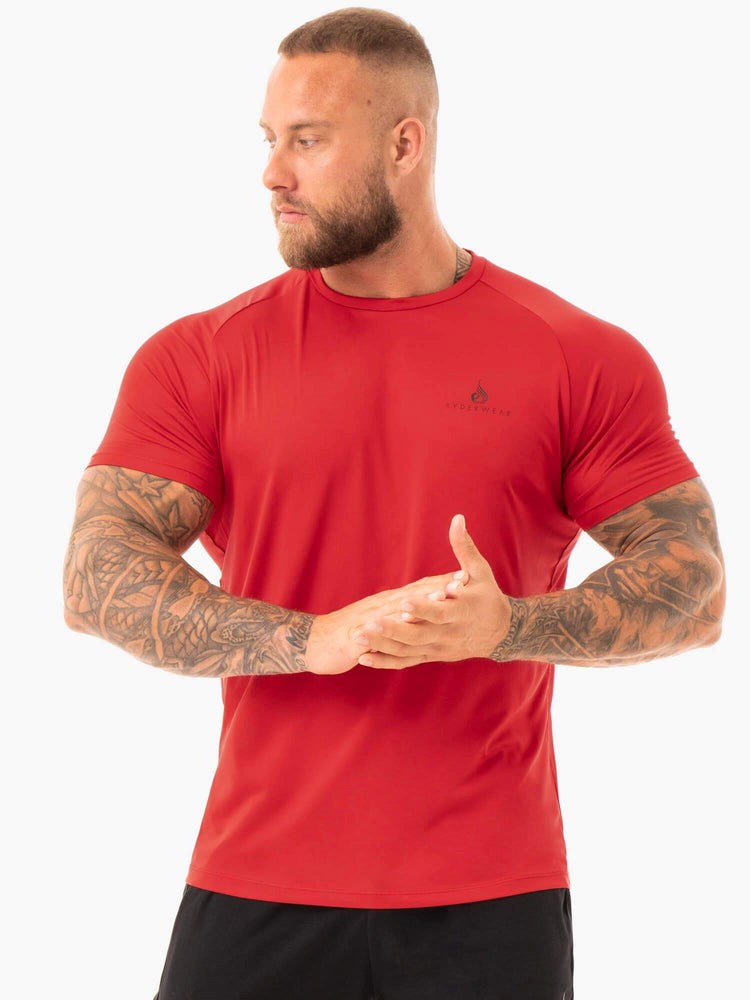 Ryderwear Breeze T-Shirt Czerwone | KLNJZS274