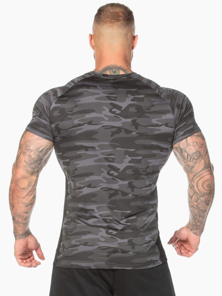 Ryderwear Camo Mesh T-Shirt Czarne Camo | NGRWVU257