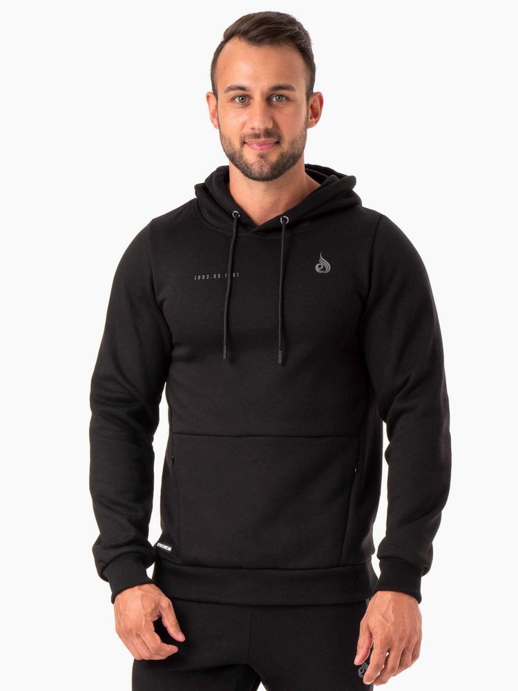 Ryderwear Camo Tech Pullover Hoodie Czarne | GODQMJ287