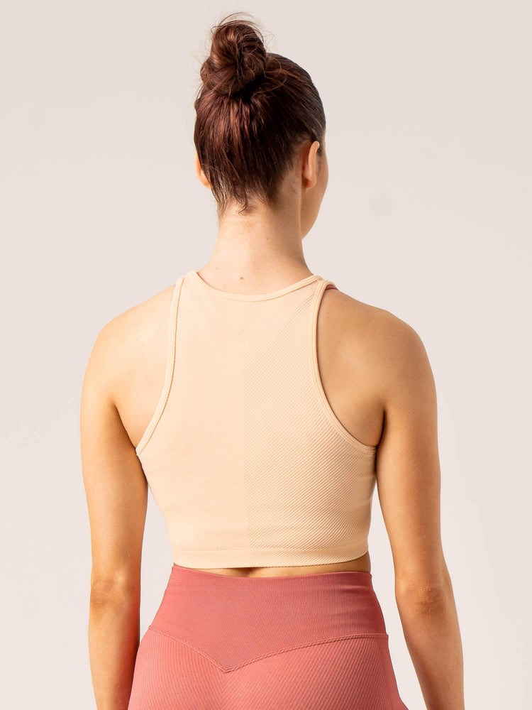 Ryderwear Circuit Rib Seamless Tank Peach Sorbet | LWZSGT527