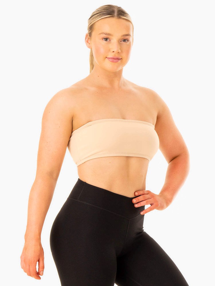 Ryderwear Convertible Bandeau Sports Bra Sand | ATCHGB907