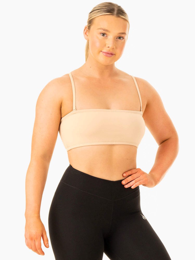 Ryderwear Convertible Bandeau Sports Bra Sand | ATCHGB907