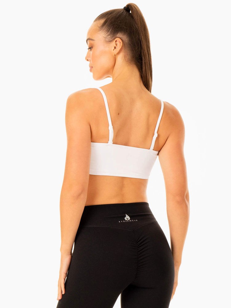 Ryderwear Convertible Bandeau Sports Bra Białe | OUSEIJ674