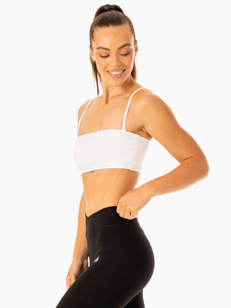 Ryderwear Convertible Bandeau Sports Bra Białe | OUSEIJ674