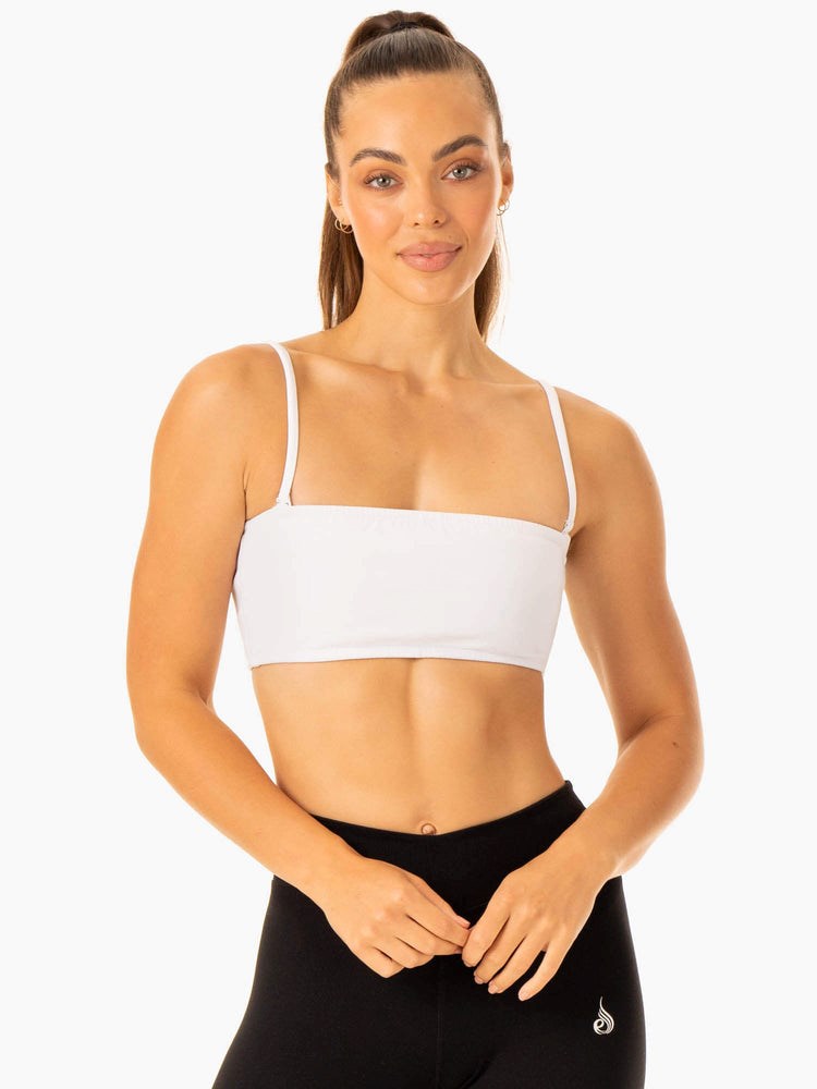 Ryderwear Convertible Bandeau Sports Bra Białe | OUSEIJ674