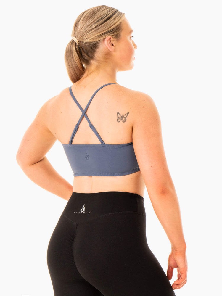 Ryderwear Convertible Bandeau Sports Bra Niebieskie | WABSNE501