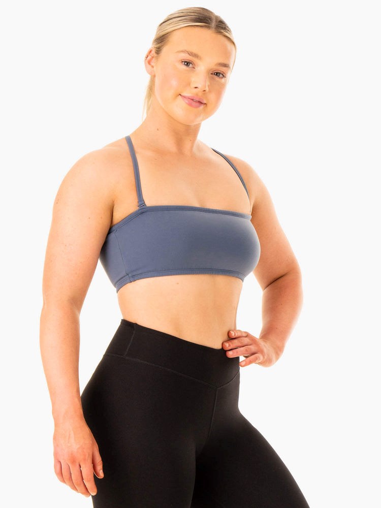 Ryderwear Convertible Bandeau Sports Bra Niebieskie | WABSNE501