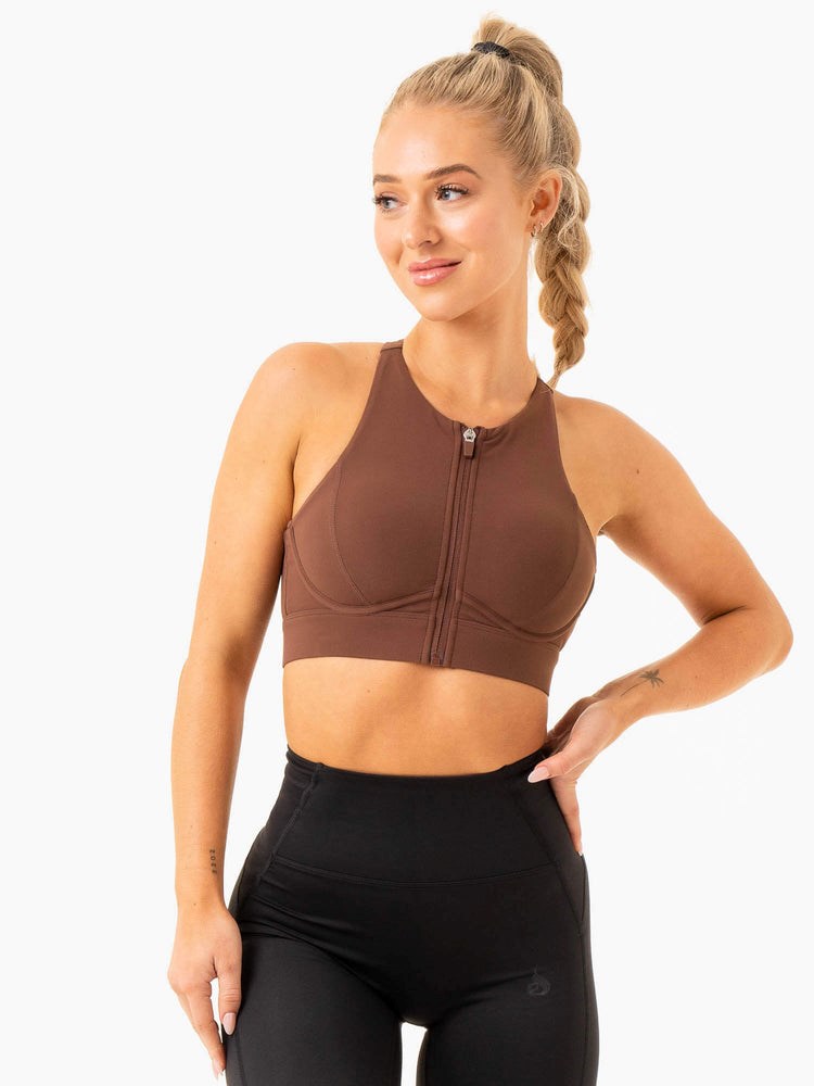 Ryderwear Critical High Impact Sports Bra Czekolada | CUBAKJ389