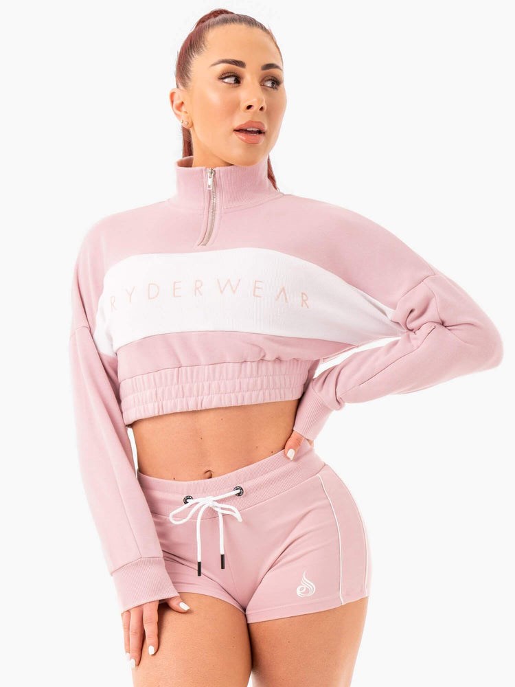 Ryderwear Cropped Track Jumper Różowe | ORTAIL730