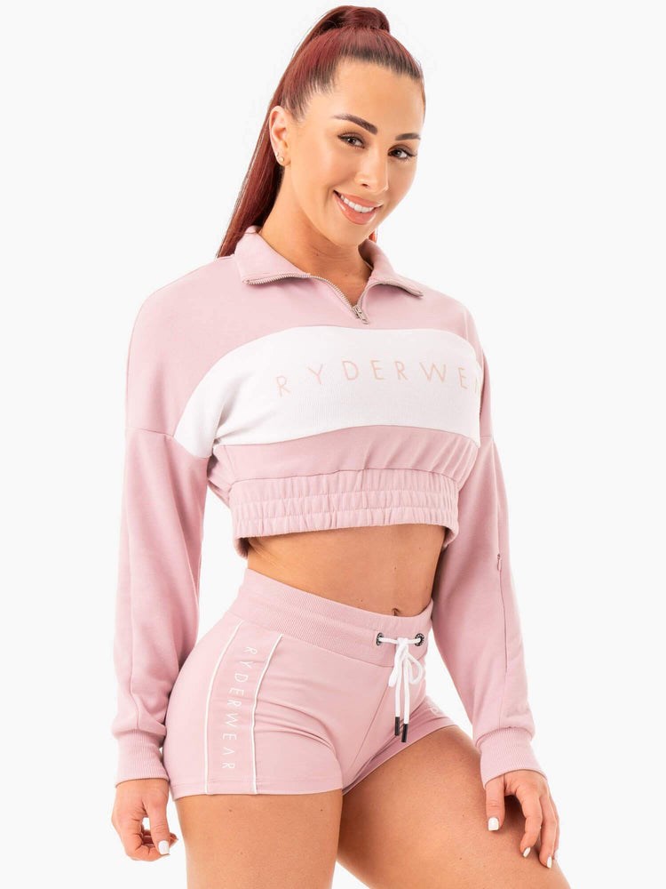 Ryderwear Cropped Track Jumper Różowe | ORTAIL730