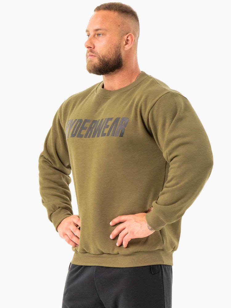 Ryderwear Ease Fleece Pullover Khaki | GMVXUQ497