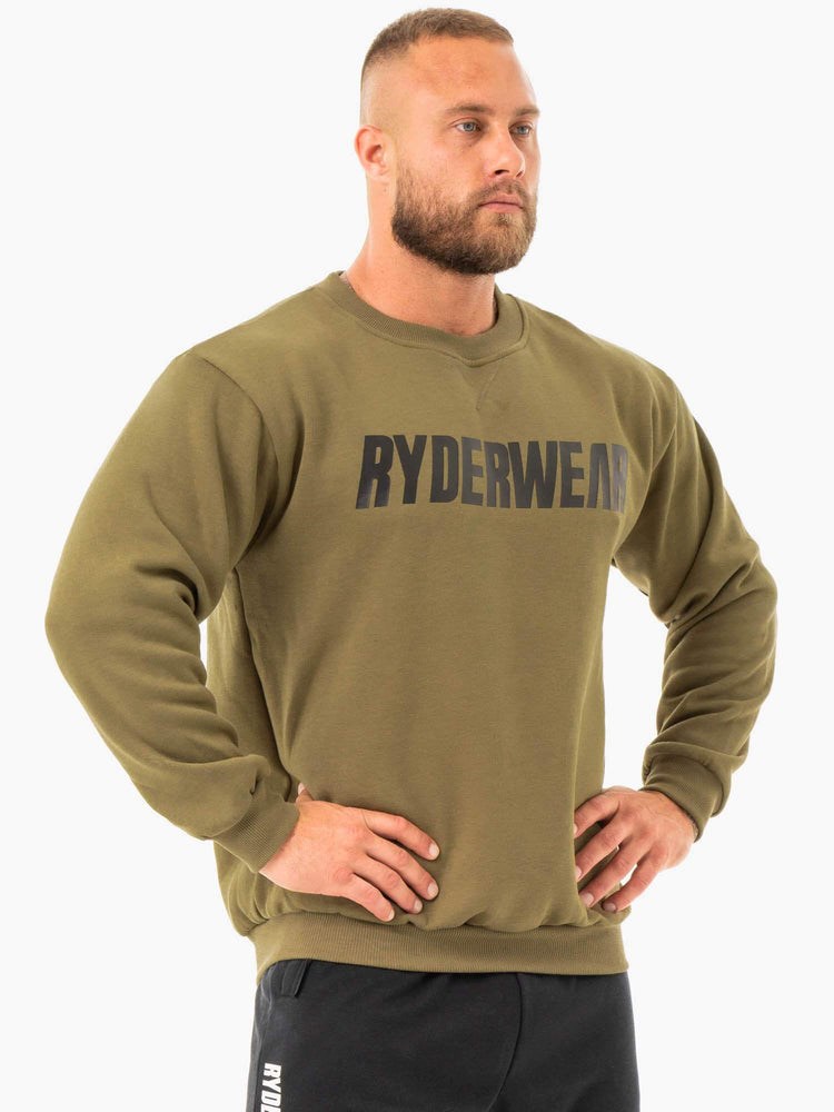 Ryderwear Ease Fleece Pullover Khaki | GMVXUQ497