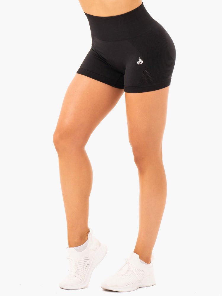 Ryderwear Electra Seamless Shorts Czarne | GFKUXV817