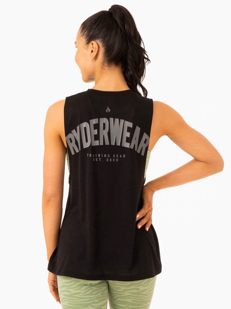 Ryderwear Emerge Treningowe Tank Czarne | GCZRVE785